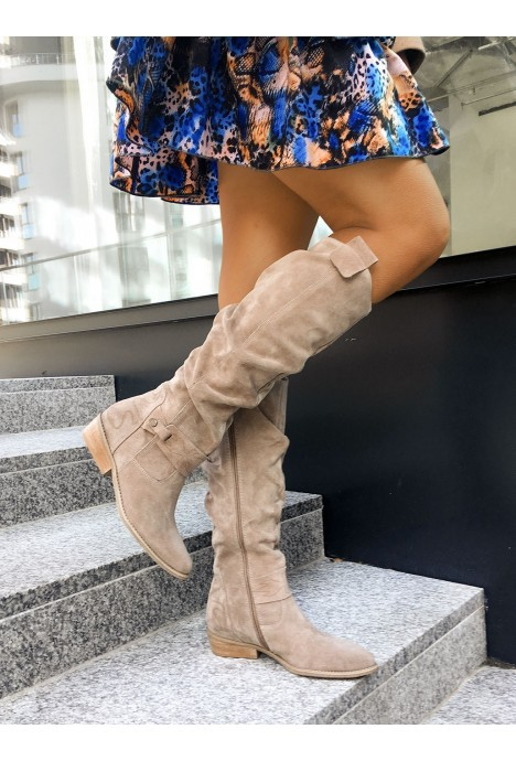 Elisabetta - Beige Hoge Laarzen voor dames
