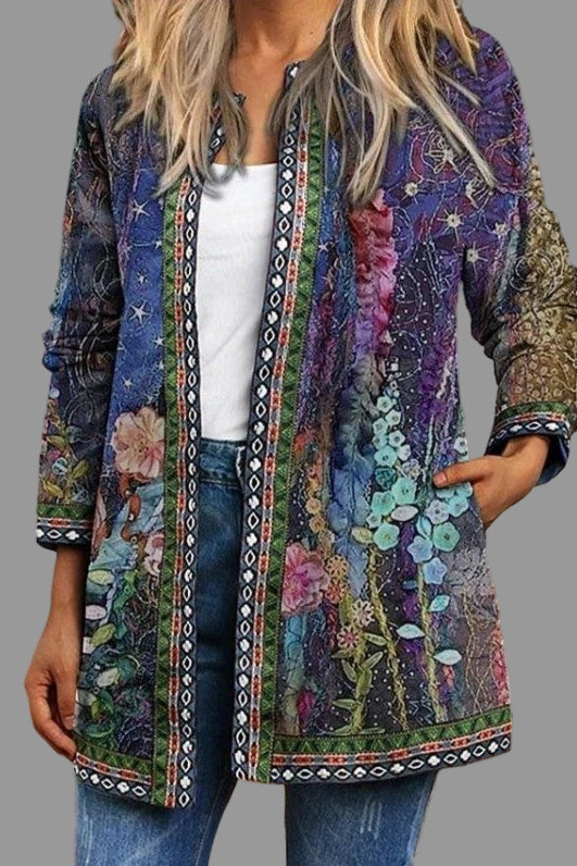 Dames vest met bloemenprint