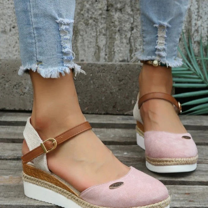 Lichtgewicht Platform Wedge Sandalen met Henneptouw