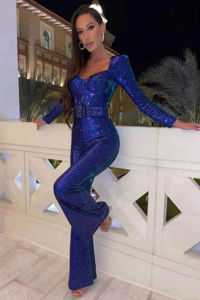 Pailletten Jumpsuit met Glamoureuze Uitstraling