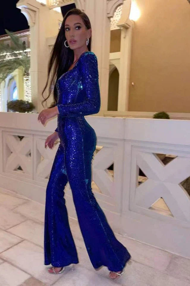 Pailletten Jumpsuit met Glamoureuze Uitstraling