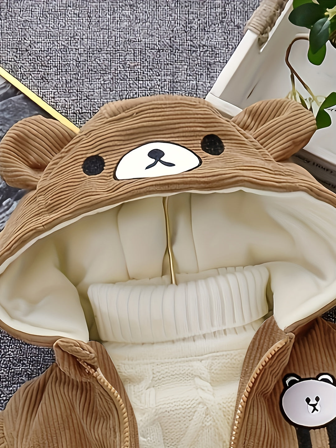 Kinder winter corduroy jas met capuchon - Ethan
