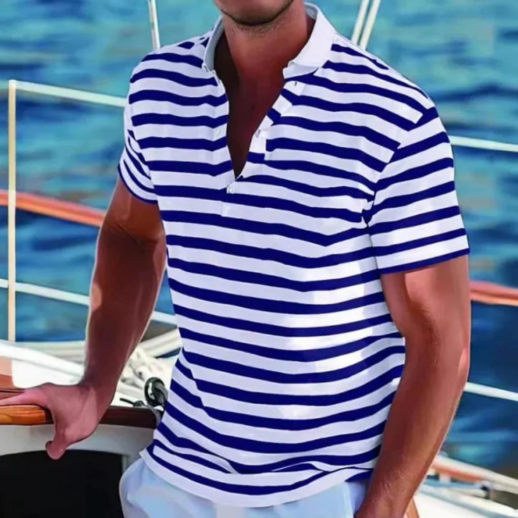 Retro gestreept poloshirt voor heren