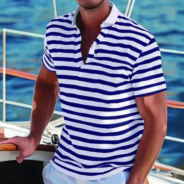 Retro gestreept poloshirt voor heren