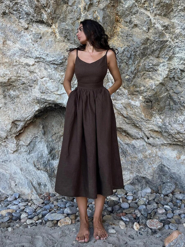 Vintage Linnen Strandjurk - Kira