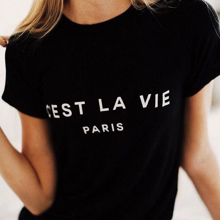 Casual-Chic Dames T-shirt met Minimalistische Print