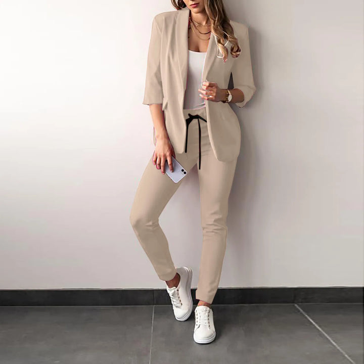 Dames Blazer Set met Slim Fit Broek