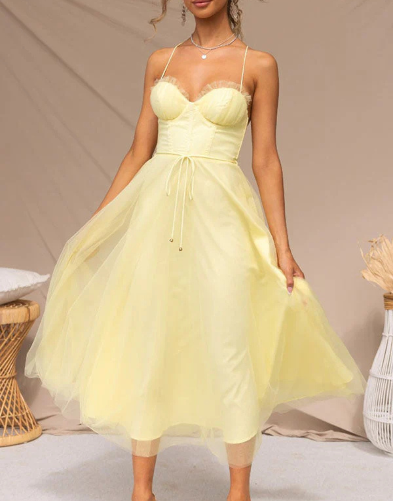 Mouwloze maxi-jurk met V-hals