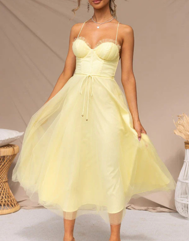 Mouwloze maxi-jurk met V-hals