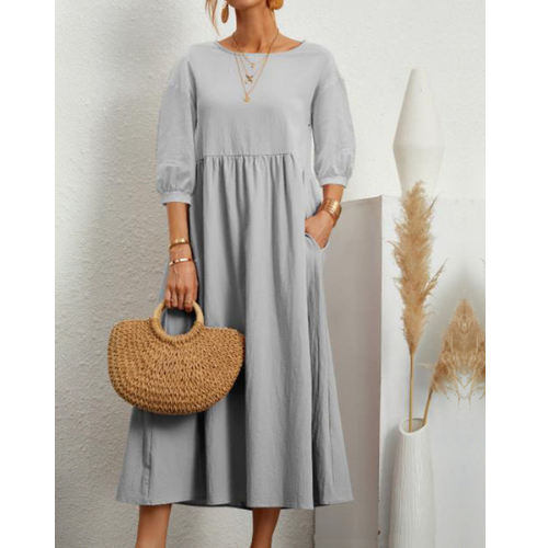 Elegante Zomerjurk met Smockdetail en Midi-lengte