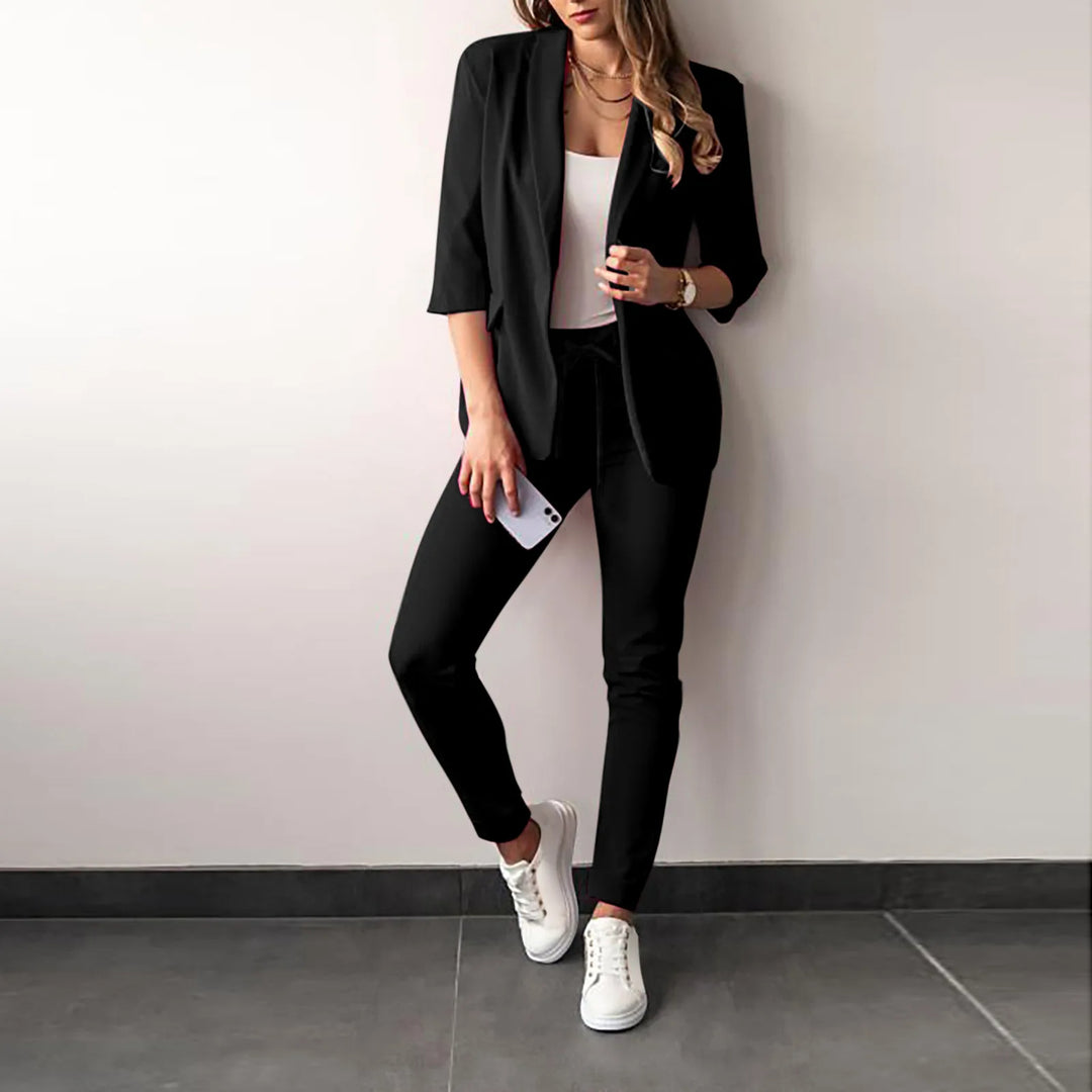 Dames Blazer Set met Slim Fit Broek