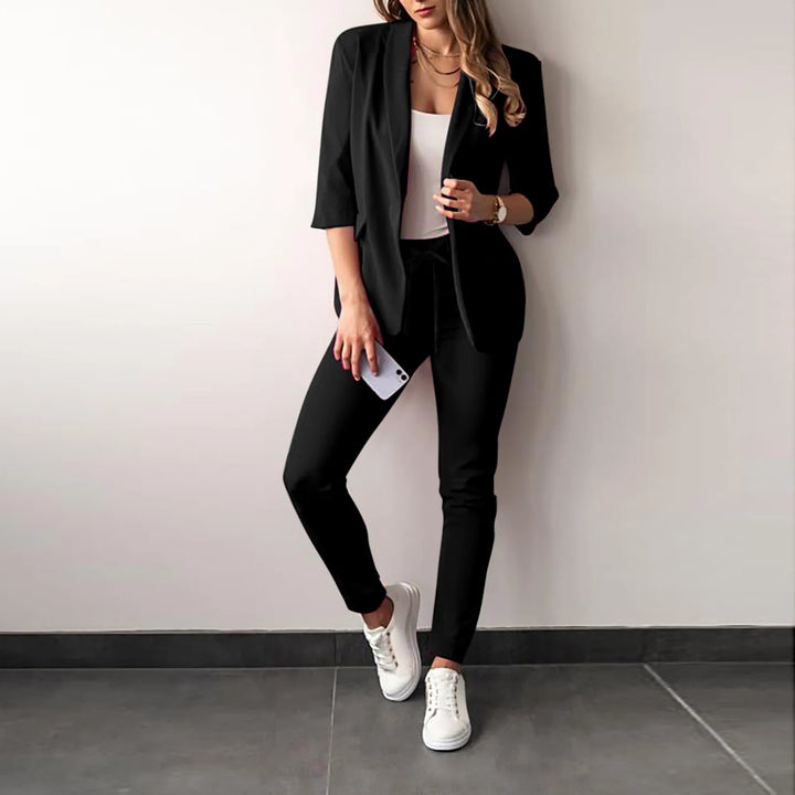 Dames Blazer Set met Slim Fit Broek