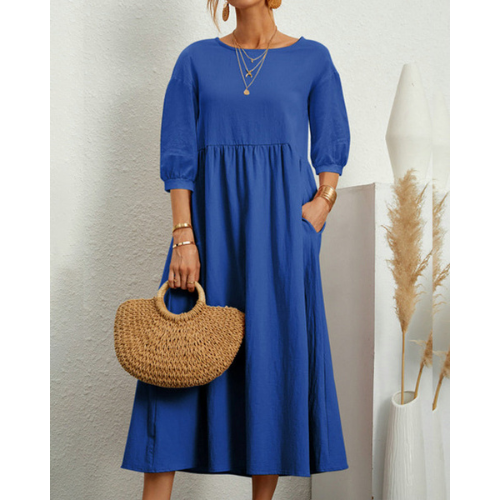 Elegante Zomerjurk met Smockdetail en Midi-lengte