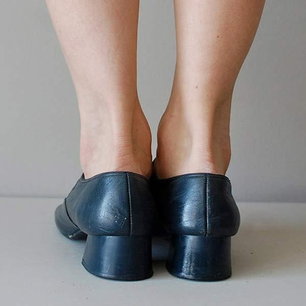 Leren damesschoenen met lage hakken - Aya