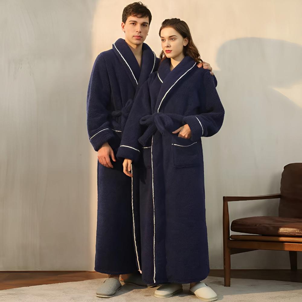 Uniseks Badjas van Coral Fleece met Sjaalkraag