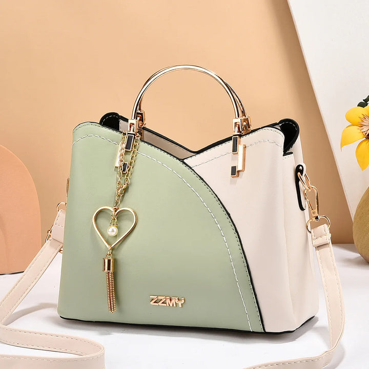 Selene – Grote Retro Dameshandtas met Contrastkleur en Veel Opbergruimte