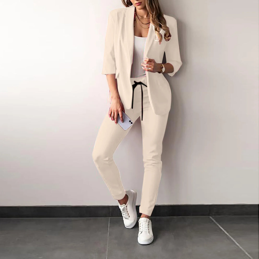 Dames Blazer Set met Slim Fit Broek
