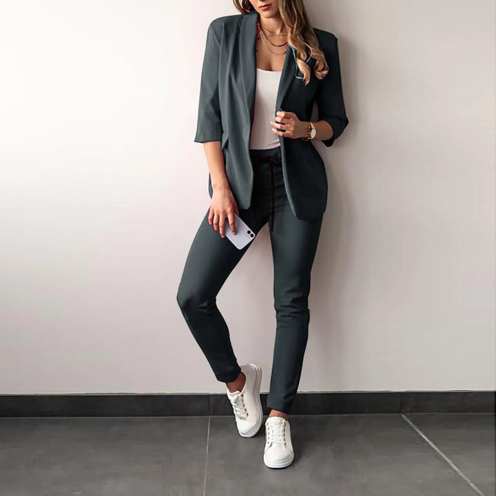 Dames Blazer Set met Slim Fit Broek