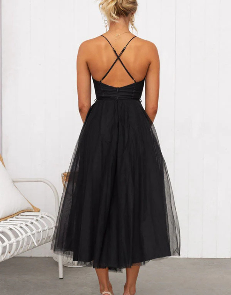 Mouwloze maxi-jurk met V-hals