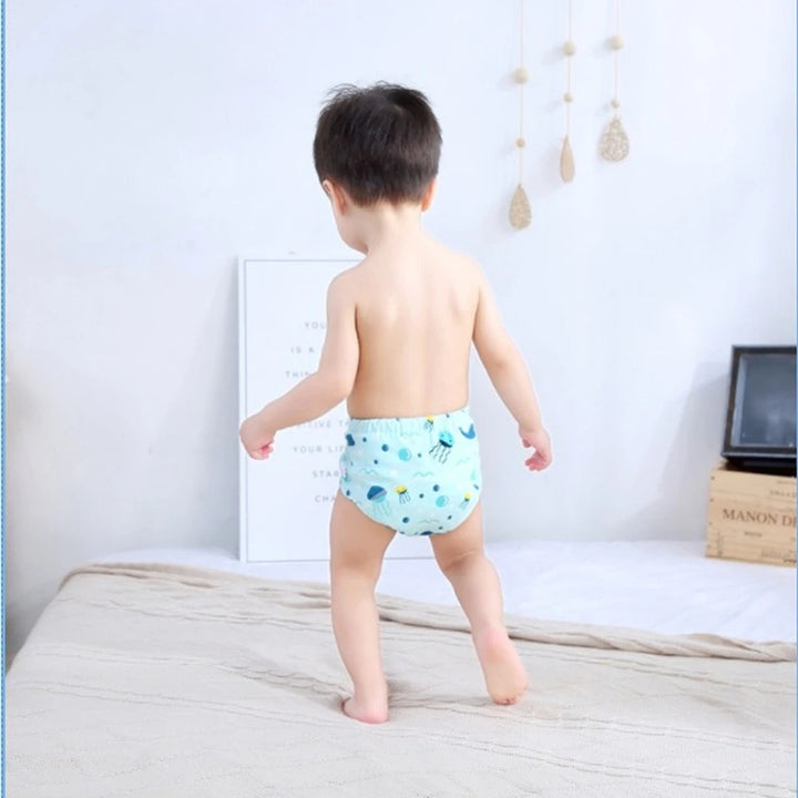 Herbruikbare Baby Luierbroek met Waterdichte 6-Lagen Kruis