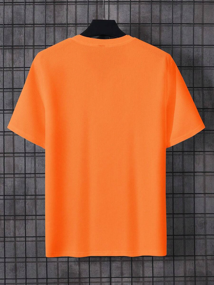Oranje Heren T-shirt met Notched Hals