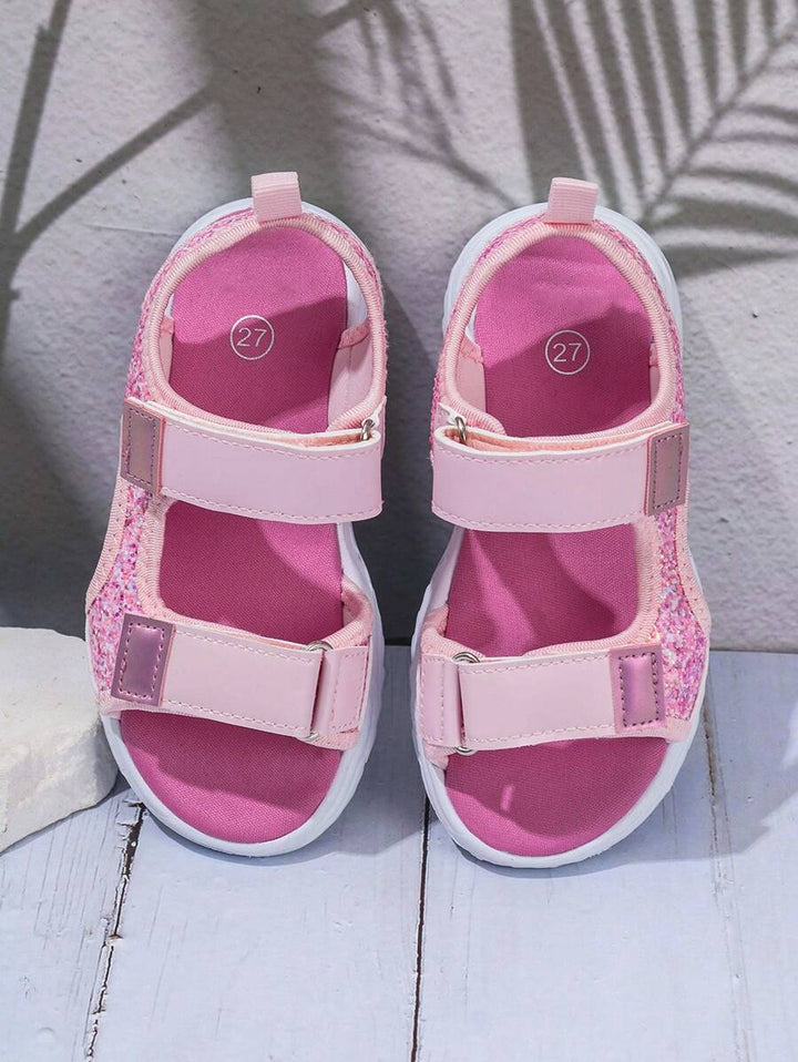 Roze Glittersandalen voor Meisjes met Sportieve Look