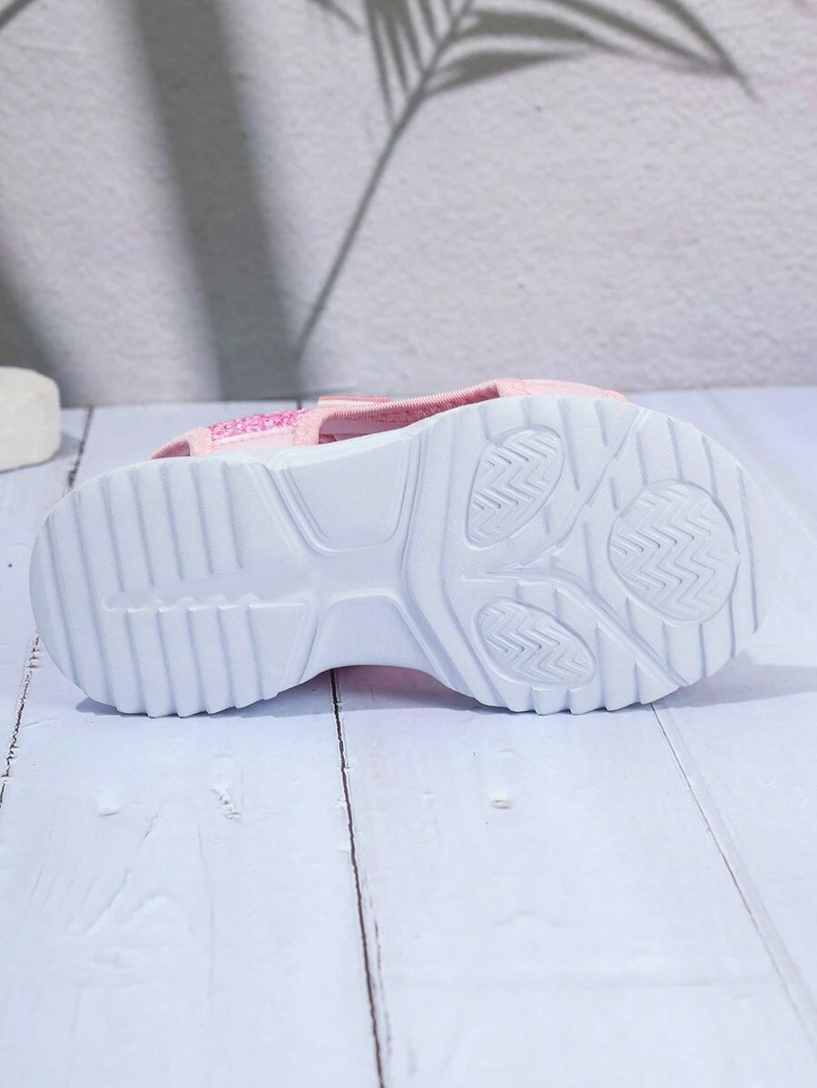 Roze Glittersandalen voor Meisjes met Sportieve Look
