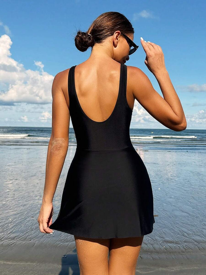 Effen Rondhals Strandjurk voor Vakantie & Zwemkleding