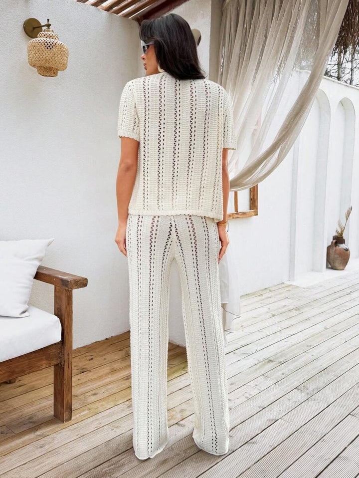 Zomerse Gehaakte Set met Trui & Rok
