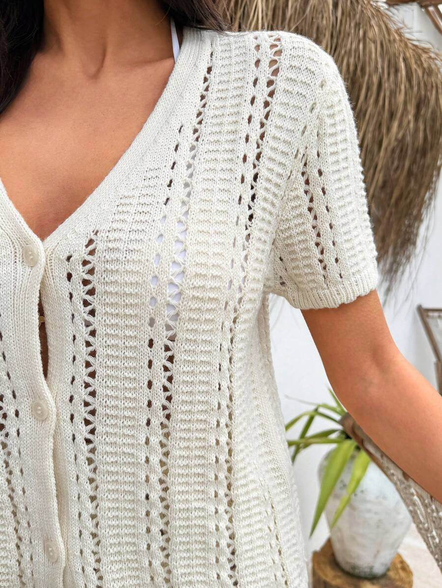 Zomerse Gehaakte Set met Trui & Rok