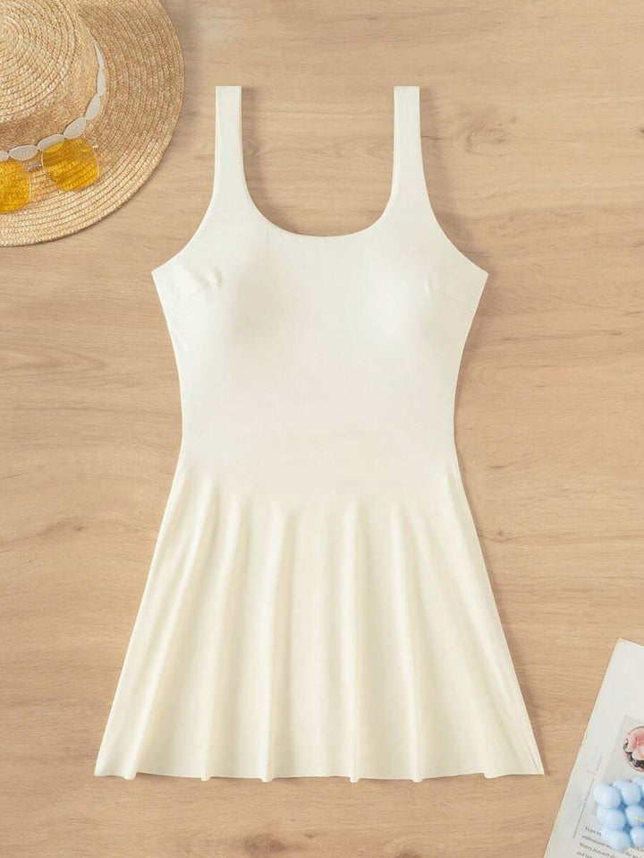 Effen Rondhals Strandjurk voor Vakantie & Zwemkleding