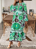 Zwangerschapsjurk met Plantenprint en Striksluiting