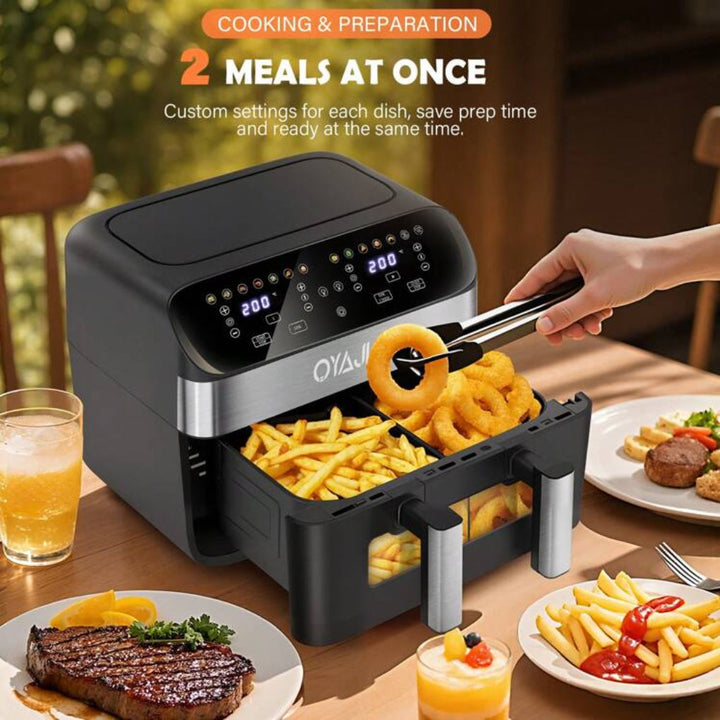 12-in-1 Airfryer met dubbele zone en 2-mandensysteem