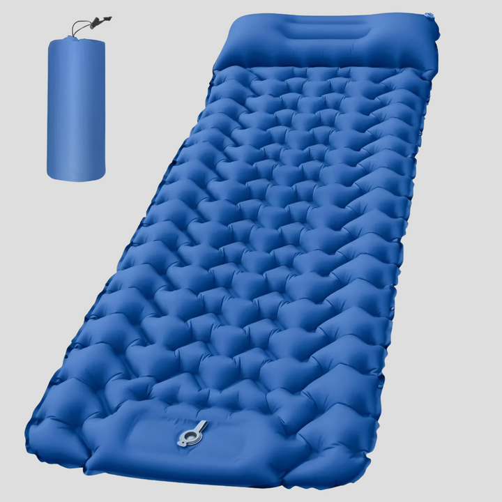 Opblaasbaar matras met ingebouwd kussen