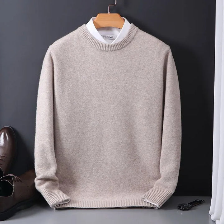 Oversized Kasjmier Trui met O-hals voor Heren