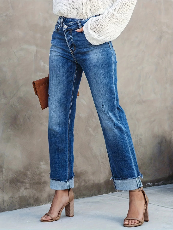Delilah – Asymmetrische Straight-Leg Jeans voor Dames