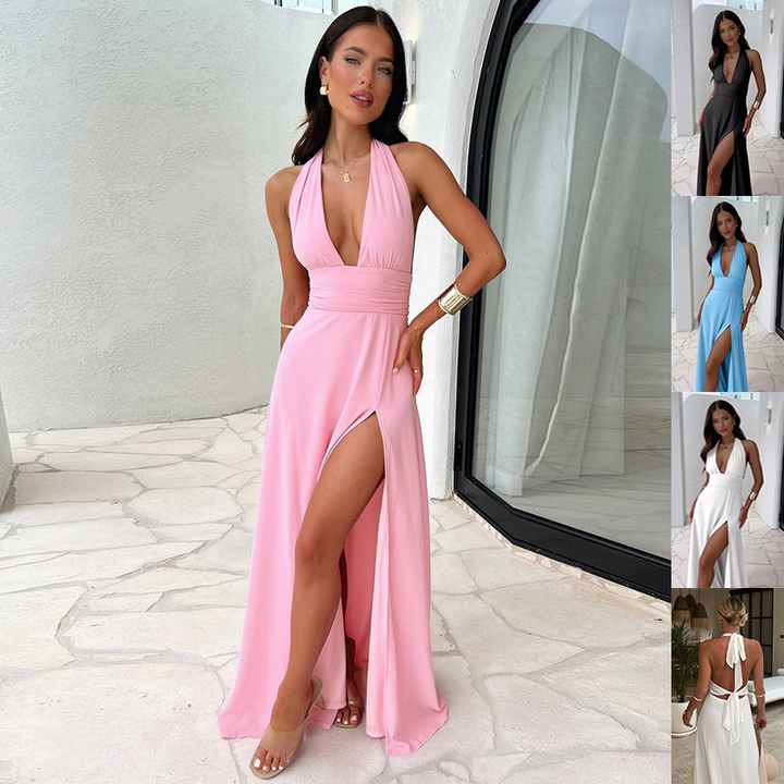 Stralend de zomer in met deze elegante en verleidelijke maxi-jurk.