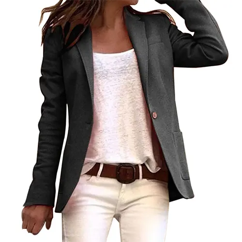 Casual Blazer met Lange Mouwen voor Dames