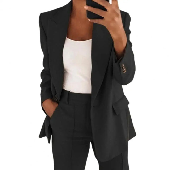 Klassieke Blazer met Lange Mouwen en Enkelknoopsluiting