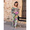 Tie Dye Maxi Strandjurk met Open Rug en Lange Mouwen