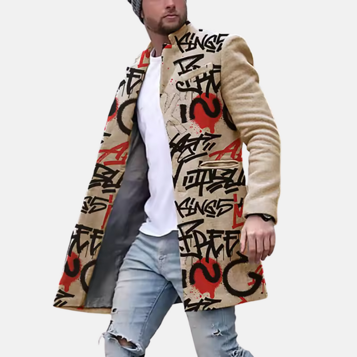Grafische Mantel Jas met Streetwear Flair