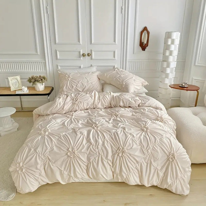 Sierlijk luxe Dekbedovertrek met Bloemen en Ruffles