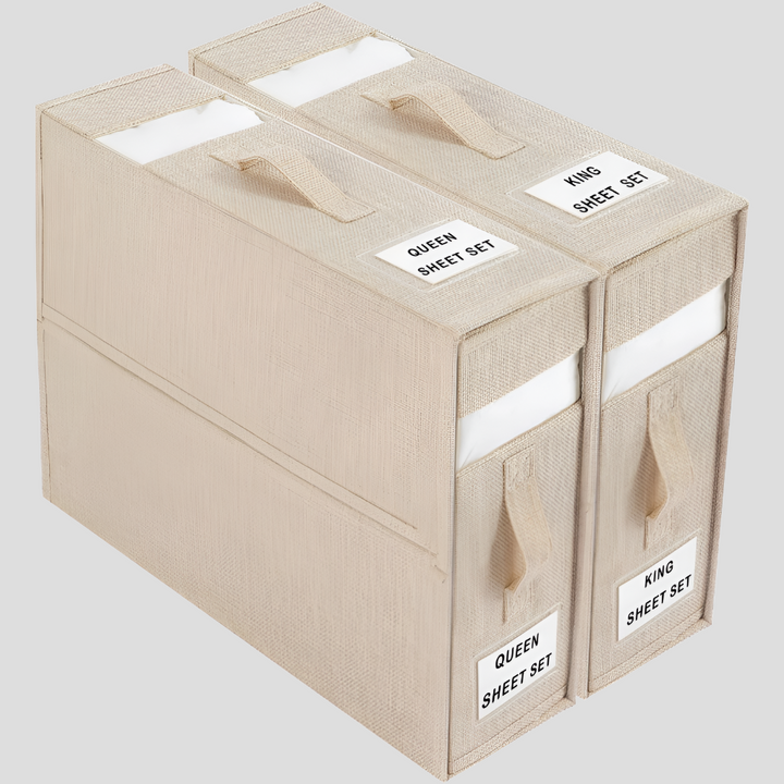 Foldable Bed Sheet Organizer BoxOpvouwbare opbergbox voor lakens