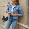 Dames klassieke button-down denimjas