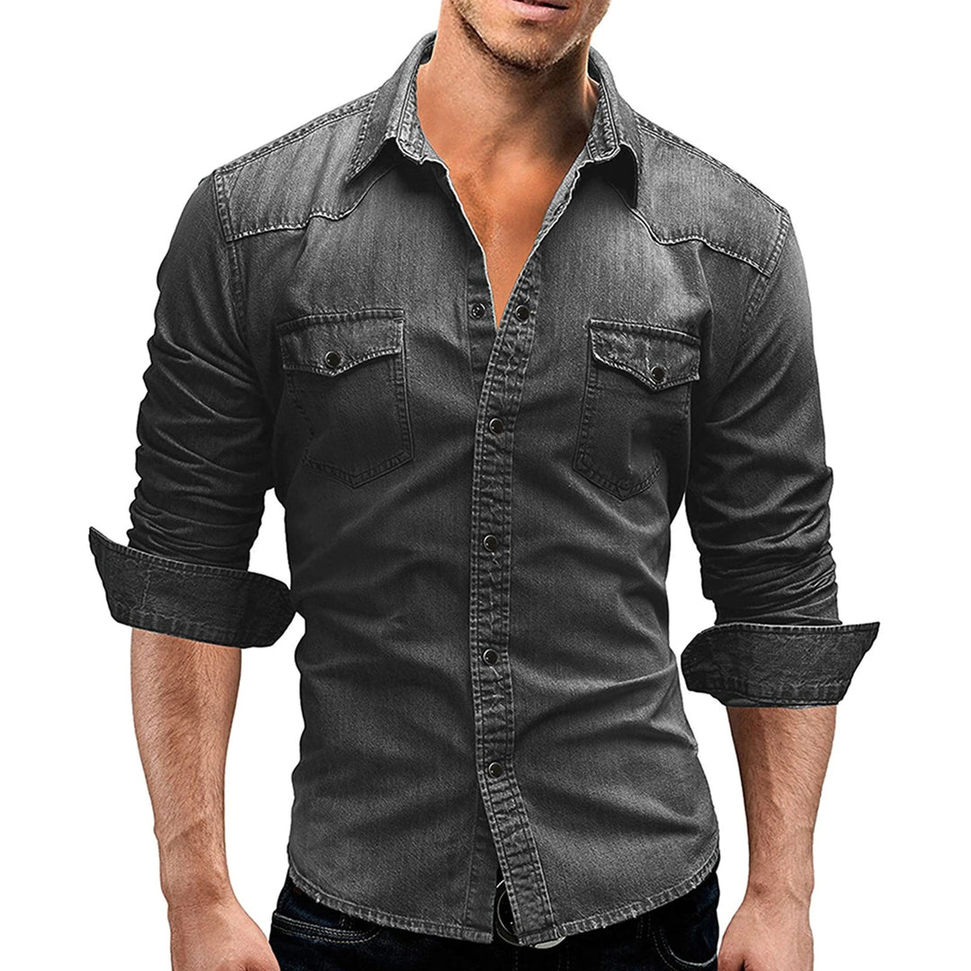 Overhemd heren - denim look - ideaal voor de zomer