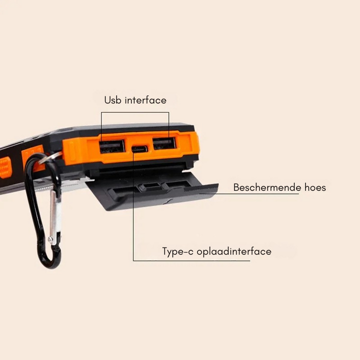 Draagbare Zonne-Energie Powerbank met Snellaadfunctie