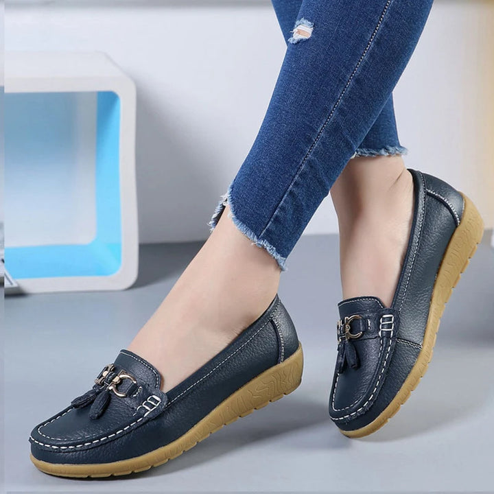 Leren Ballerina Flats met Cut-Out Design en Ultiem Draagcomfort