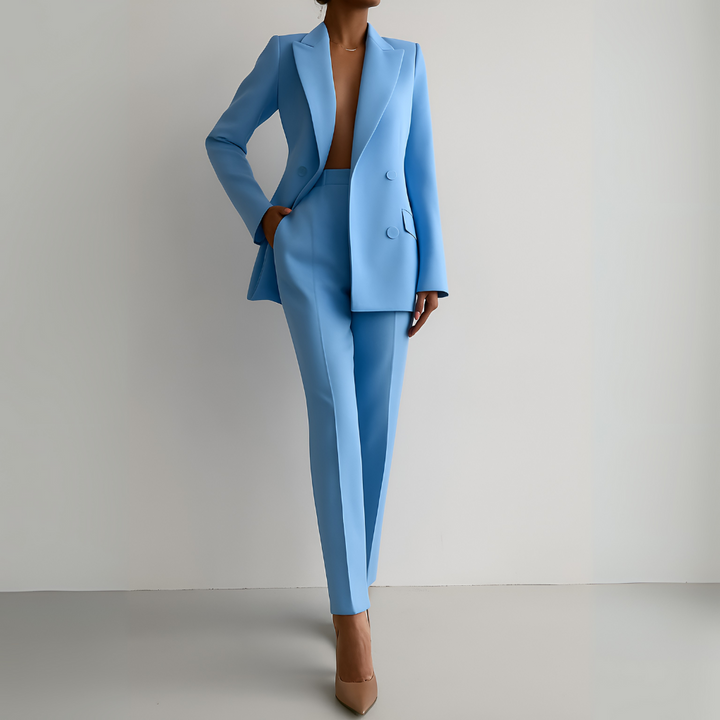 Set van een elegante blazer en een broek met hoge taille voor dames