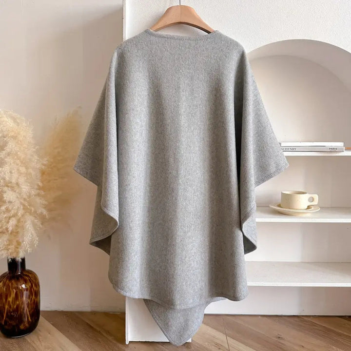 Luxe Winddichte Sjaal Jas met Elegante Drape