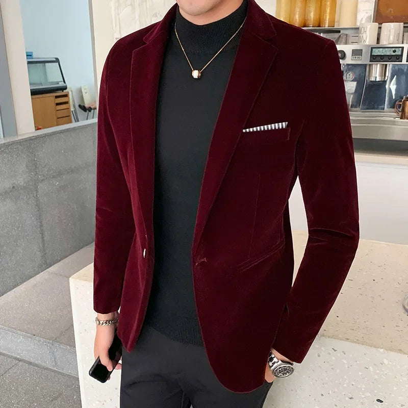 Luxe Fluwelen Blazer voor Heren